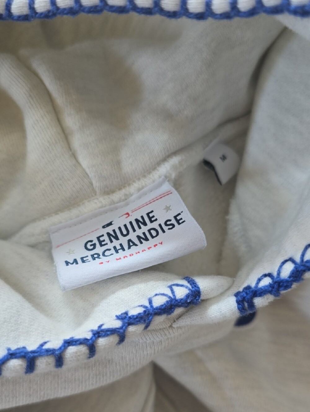 Mens M Genuine Merchandise White Hoodie with Blue Los Angeles Dodgers Logo - Picture 8 of 8